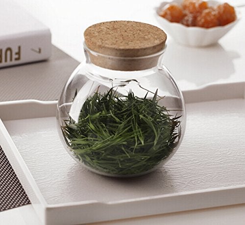 TOPWEL 500 Ml (17 Fl Oz) Round Clear Glass Favor Jar Storage Jar  with Cork Stopper - Image 3